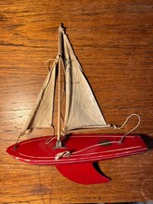 Vintage Midcentury Star of England Red Wood Pond Yacht SY1