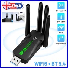USB WiFi 6 Dongle with Bluetooth 5.4 Wireless network Adapter Dual Band 900Mbps