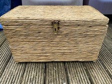 Wicker Brown Woven Storage Chest Trunk Box