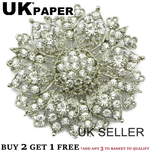 Large silver flower - 2.4",