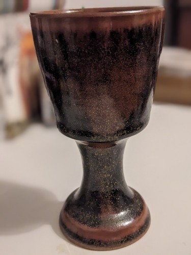 Studio pottery brown black - brown,