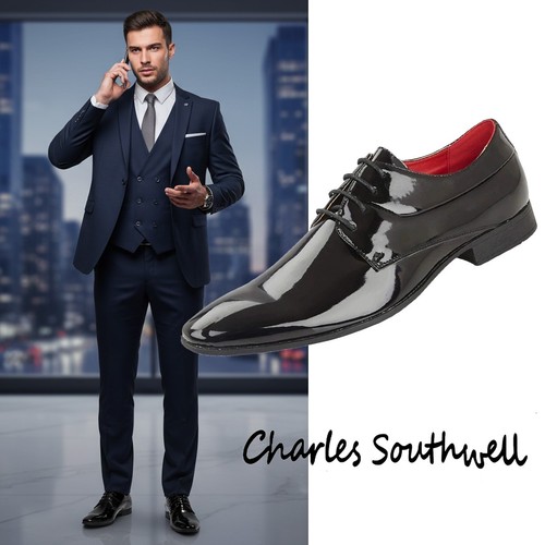 Mens glossy patent - glossy, leather