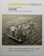 Original Ransomes Johnson Faun Fully Mounted Potato Harvester Brochure, 20902G