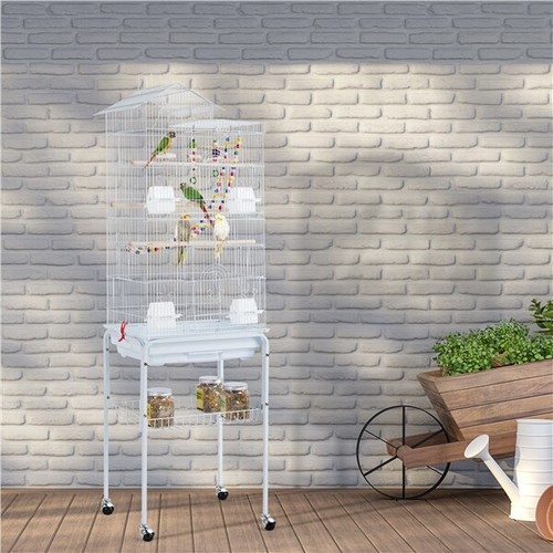 Metal bird cage - cage, roof