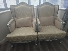 Set Of 2 Beige And Gold