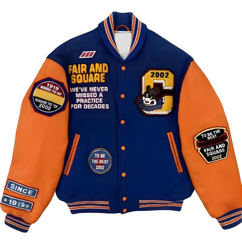 Royal blue varsity jacket - jacket, with