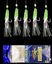 Mackerel Feathers 5 Hooks for Bass Garfish Lure Sea Fishing Rigs Boat Fishing