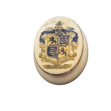 crested china, small pot With Lid . The coat of arms for Bournemouth