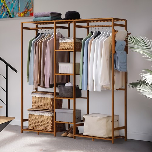Wooden clothes rail rack coat - rack,