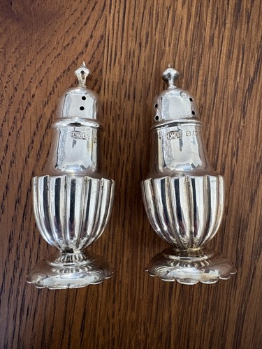 Pair sterling silver salt - sterling,