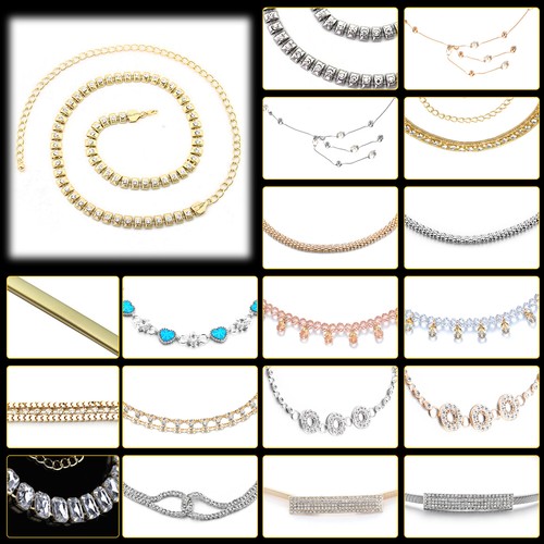 Diamante waist belt chain - belt,