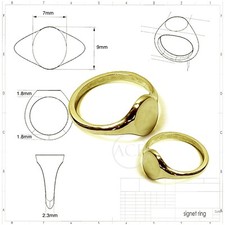 18ct Solid Yellow Gold Signet