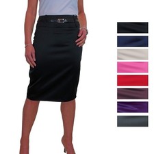 Ladies Matt Satin Pencil Skirt