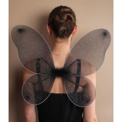 Black net fairy wings with - black,