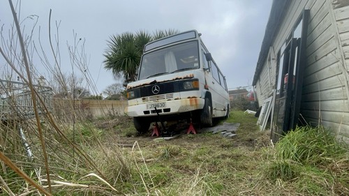 Rusty metal mercedes - rusty,