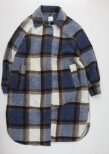 H&M Men's Blue Check Coat Size