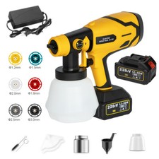 1000ML+ 800ML Cordless Electric Spray Gun Paint Sprayer with 2x Batteries