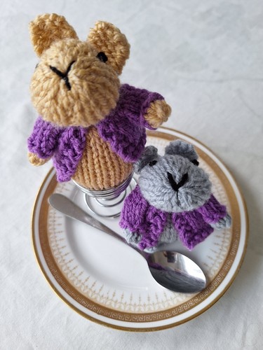 Hand knitted bunny rabbit - knitted,