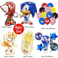 Sonic the hedgehog balloon 4pc Sonic foil balloon kids birthday party decoration