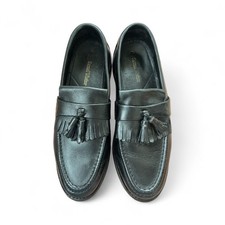 Samuel Windsor Kempton Loafers Mens Size 9 Real Leather Shoes Black BV82