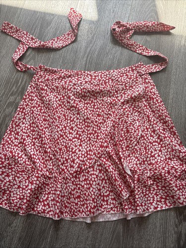 Shein red white polkadot skirt - red,