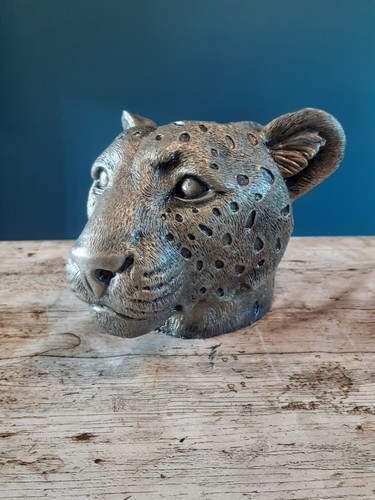Stone garden leopard - garden, ornament