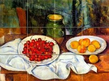 Tile mural plate cherries - plate, p