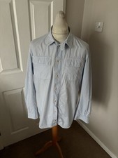 Men’s Blue & White Barbour Striped Tokito Torpey Shirt Size XL
