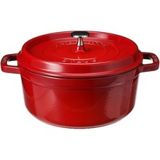 Staub Cast Iron Cocotte 24cm 3.8L Red 1102406 Casserole Pan Pot Induction Safe