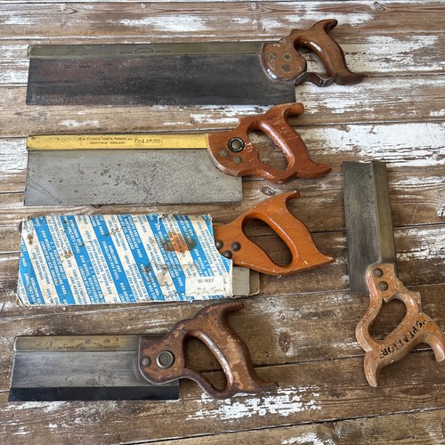 Vintage brass backed tenon - 5,
