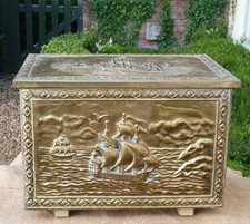 Brass metal Log Box Coal