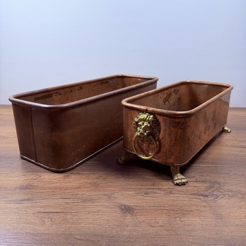 Pair vintage copper - pair, planters