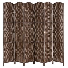 6 Panel Brown Weave Wicker Folding Room Divider Separator/Privacy Screen #329