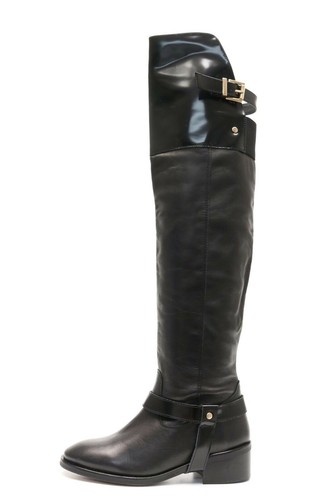 Women topshop black leather - women's,