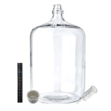 Home Brew Ohio 6.5 Gallon Glass Carboy with Drilled Bung, Three-Piece Airlock