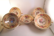 Vintage Swinnertons Hampton Ivory Princess Rose Set of 9 Cream Soup Bowls