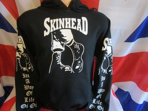 Skinhead boots hoody black - skinhead, oi