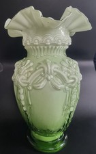 Fenton Pale Green Glass Ruffle