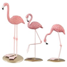  3 Pcs Tropical Indoor Decor Flamingo Prop Mini Resin Flamingos Figurine
