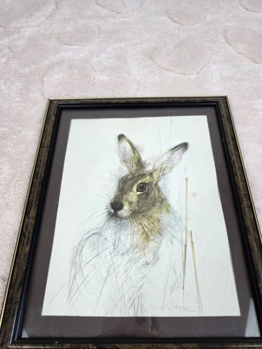 Mads stage hare print framed - hare,