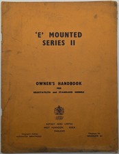 Original Howard E Type Series II Mounted Rotavator Owners Handbook, c 1958