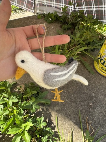 Seagull bird handmade - bird, felted
