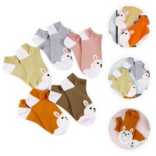 5 Pairs Cotton Pattern Ankle