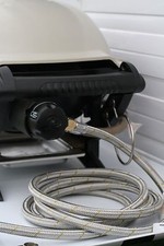 Stainless Steel Weber Q to Caravan gas bayonet hose,  3m replaces PN. HR10010