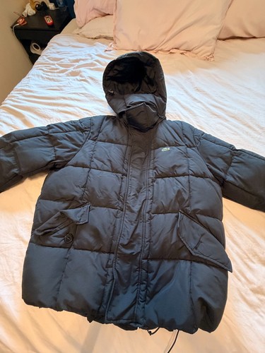 Lacoste black puffer jacket - black,