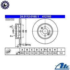 2x BRAKE DISC 24.0112-0160.1