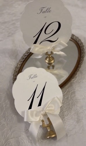 Elegant scallop table numbers - elegant,