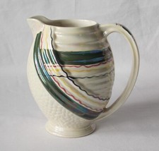 ART DECO WADE CERAMIC MILK JUG No. 407 GEOMETRIC DESIGN LUSTRE IRIDESCENT GLAZE.