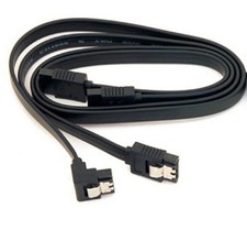 2 x Gigabyte Original Light Black SATA 3 6GB/s Cable Right angle Straight UK