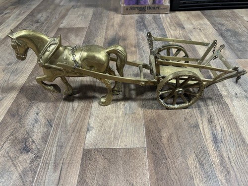 Vintage brass horse and - vintage,